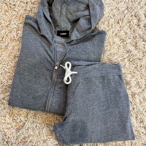 Monrow Super Soft Zip Up Hoodie Lounge set